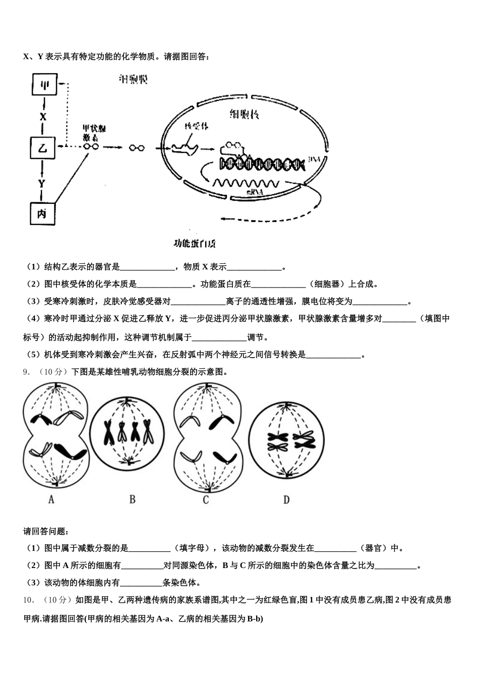 2024-2025学年安徽省界首市界首中学生物高一第二学期期末质量跟踪监视试题含解析_第3页