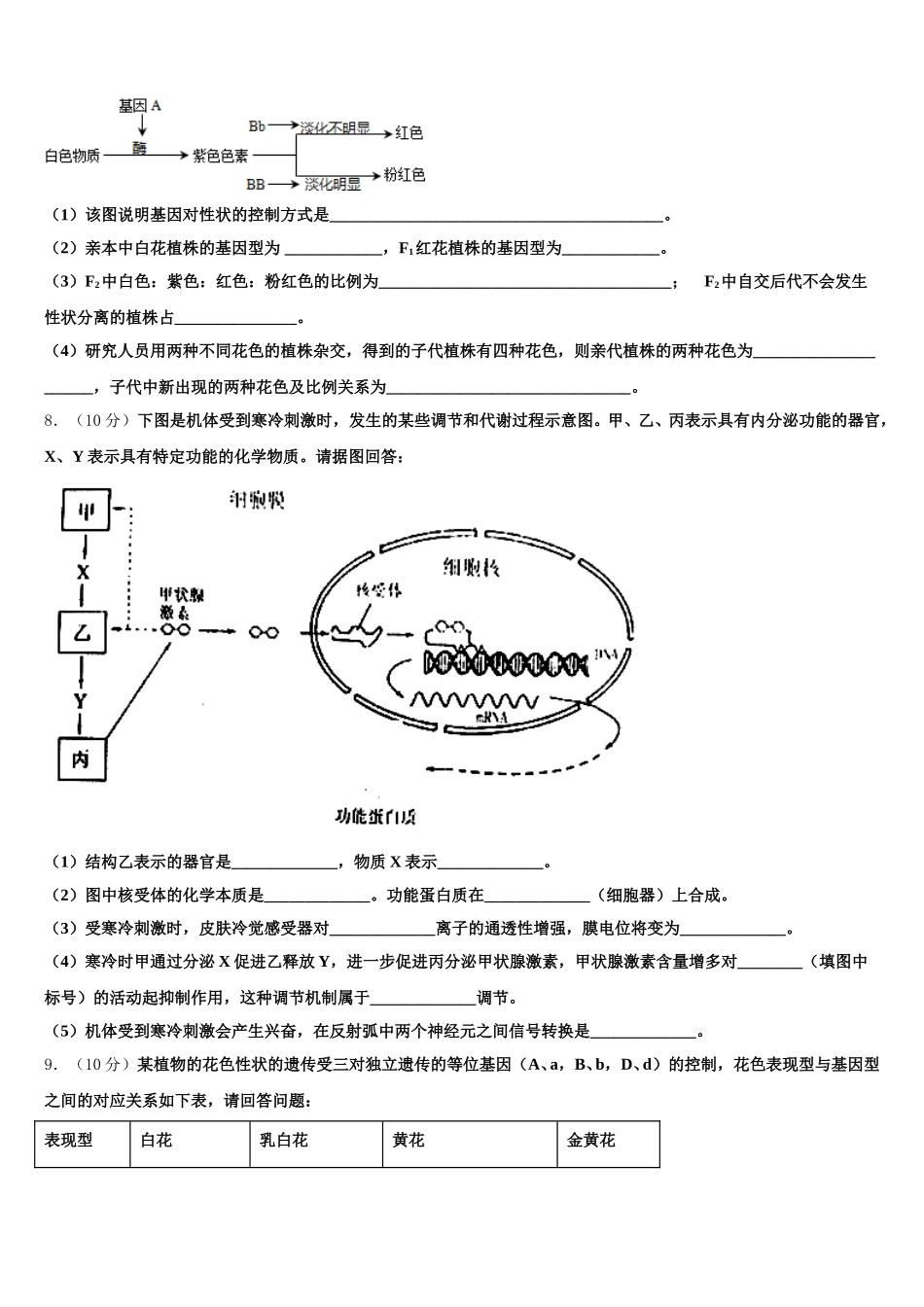 安徽省皖西南联盟2025年高一生物第二学期期末复习检测模拟试题含解析_第2页
