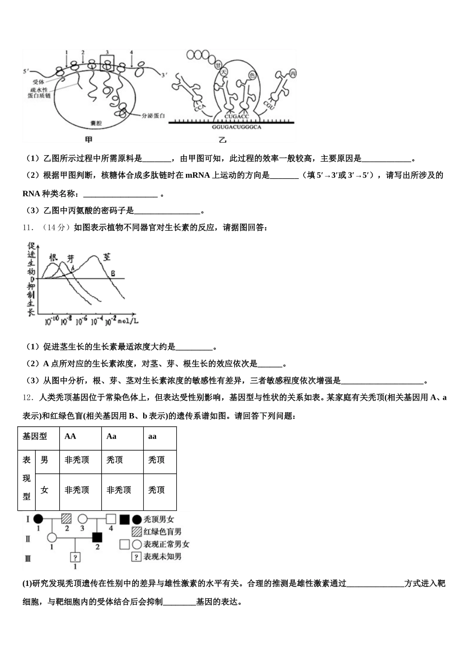 2025届安徽宣城市生物高一第二学期期末达标检测模拟试题含解析_第3页