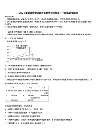 2025年安徽省定远育才实验学校生物高一下期末联考试题含解析