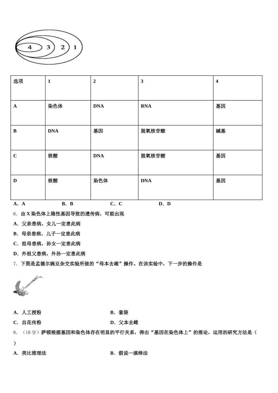 2024-2025学年安徽省淮北市淮北师大附属实验中学高一生物第二学期期末达标检测试题含解析_第2页