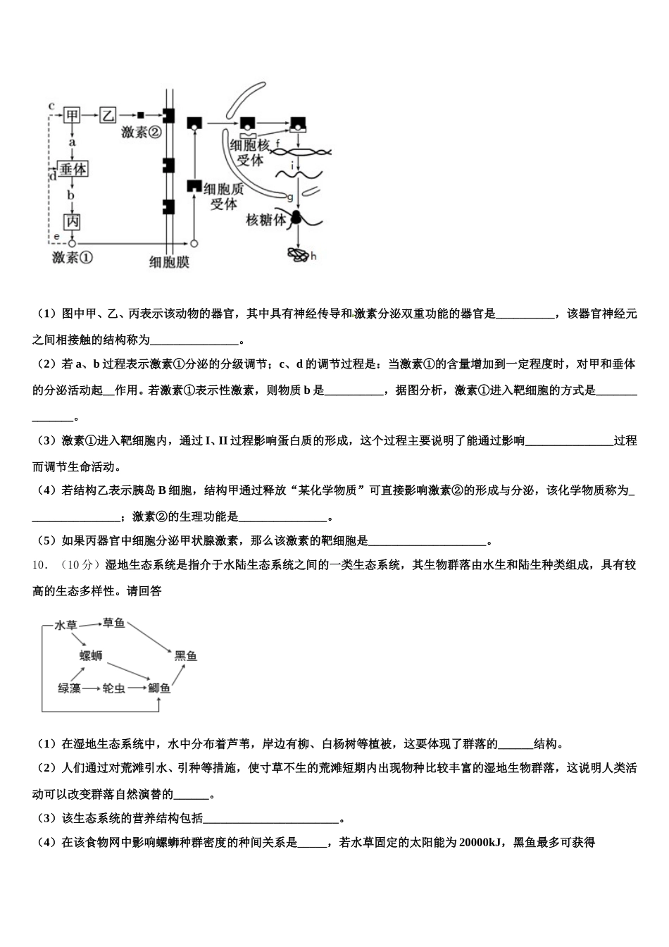 2025年江西省上饶市横峰中学高一下生物期末学业质量监测试题含解析_第3页