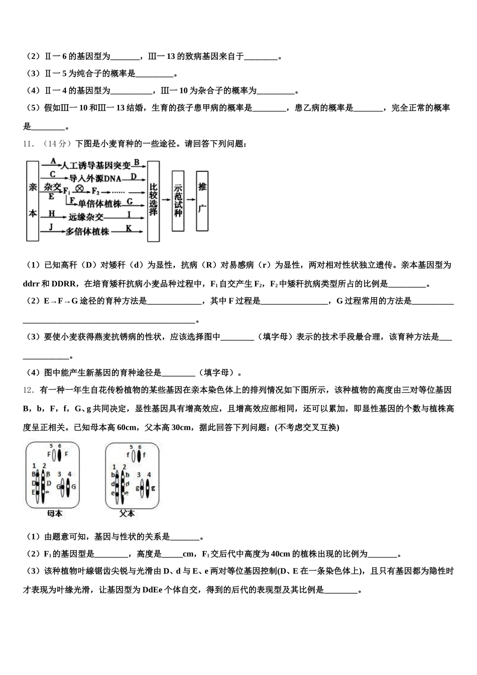2024-2025学年江西省临川一中高一生物第二学期期末达标检测试题含解析_第3页