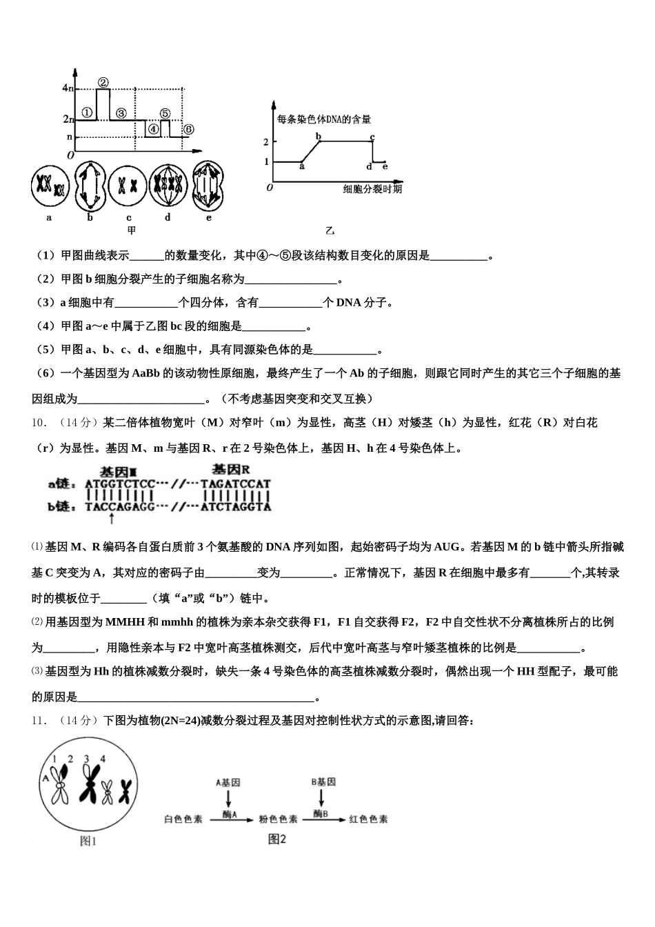 2025年江西省九江市第一中学高一生物第二学期期末联考模拟试题含解析_第3页