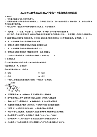 2025年江西省玉山县第二中学高一下生物期末检测试题含解析