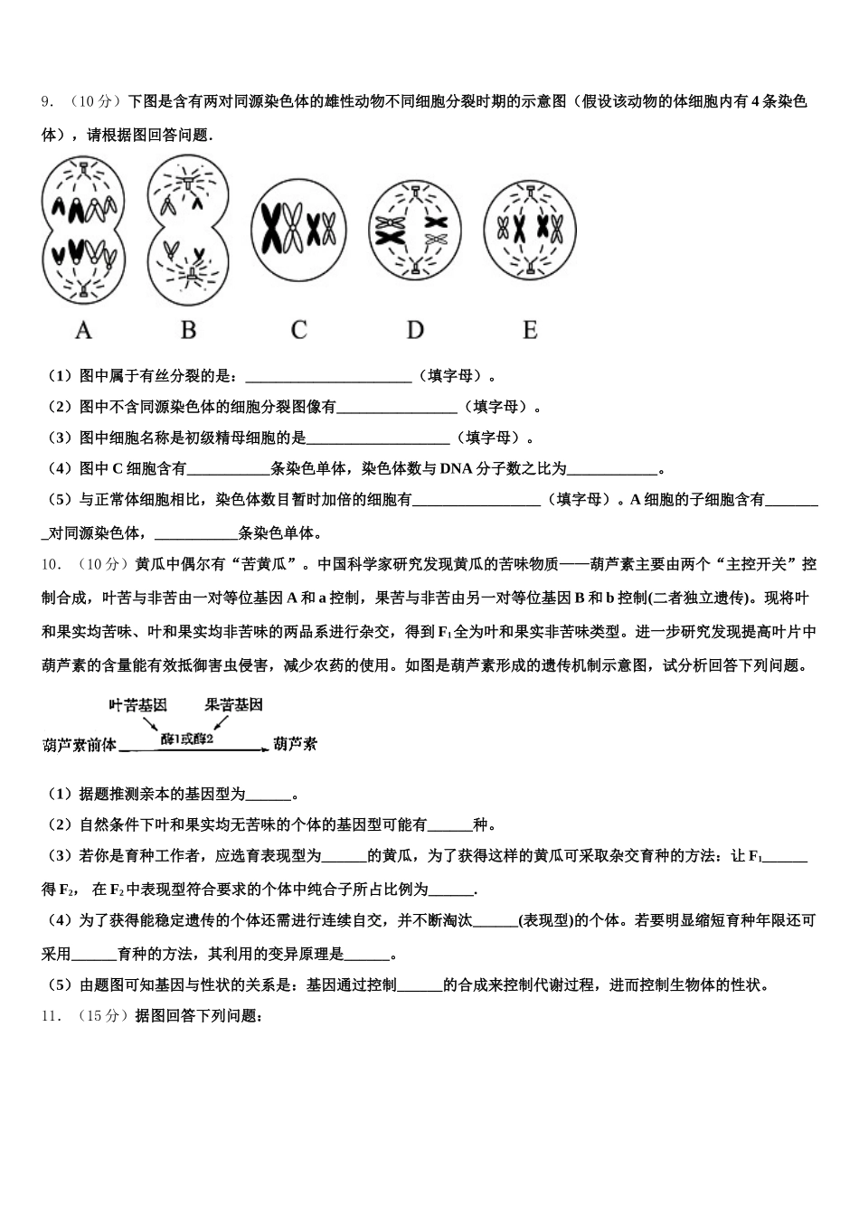 2024-2025学年江西省吉安市四校联考高一下生物期末达标测试试题含解析_第3页