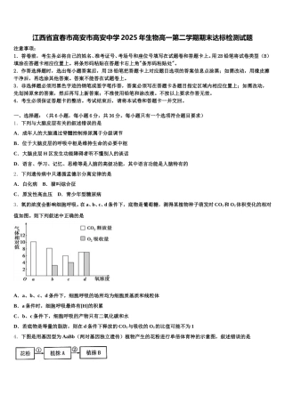 江西省宜春市高安市高安中学2025年生物高一第二学期期末达标检测试题含解析