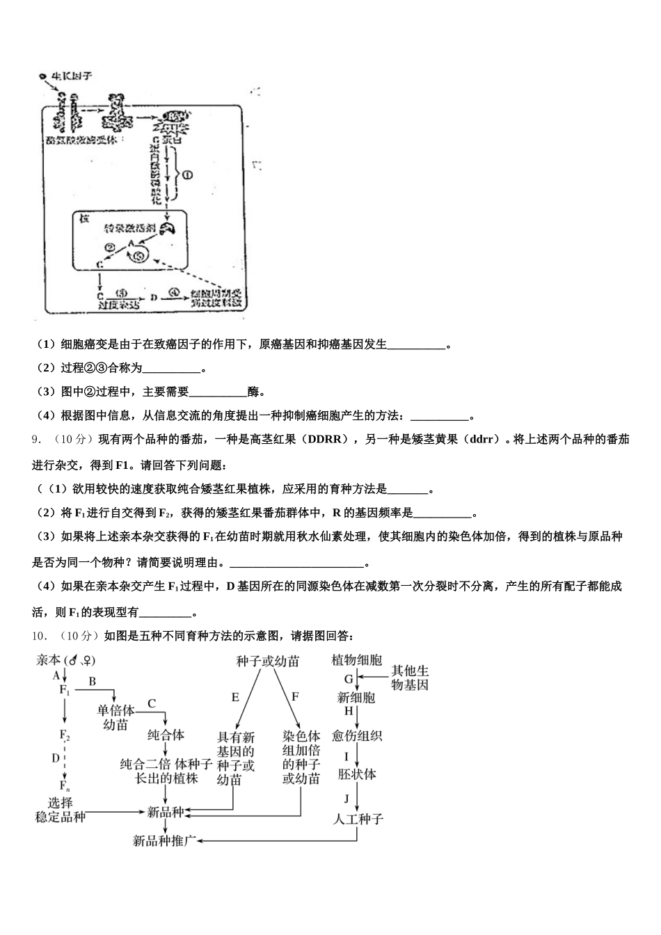 江西省赣州市十五县市2025年高一生物第二学期期末达标检测模拟试题含解析_第3页