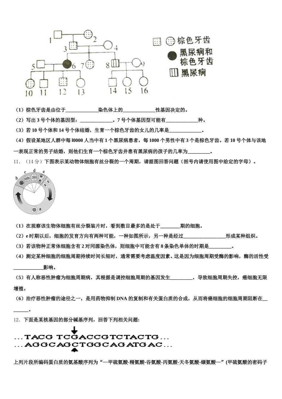 江西省抚州市临川区第二中学2025届生物高一下期末统考试题含解析_第3页