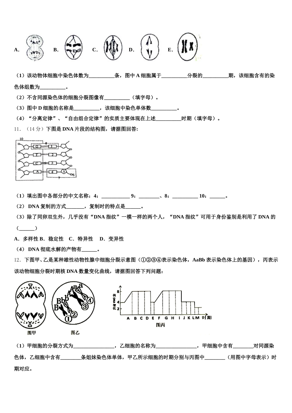 江西省抚州市南城县第二中学2025届高一下生物期末复习检测模拟试题含解析_第3页