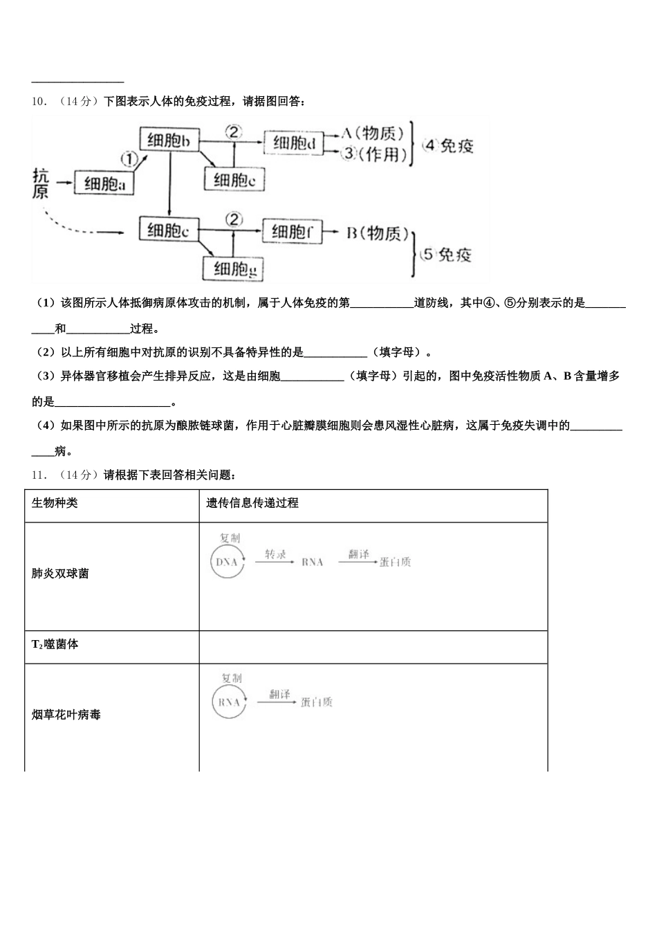 2025届江西省赣州市宁师中学生物高一第二学期期末复习检测模拟试题含解析_第3页