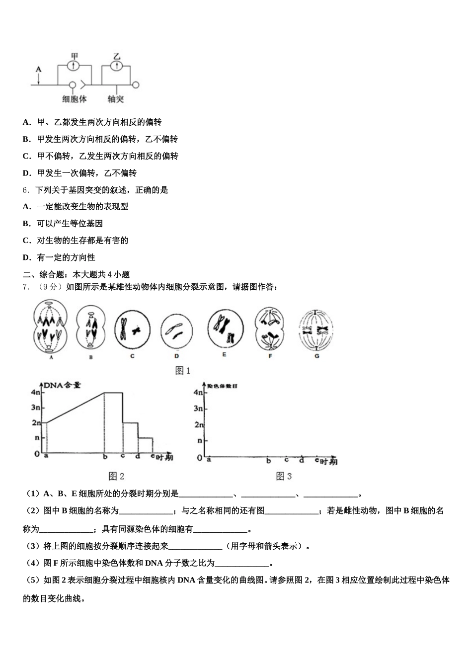 江西省永丰中学2025年高一下生物期末质量跟踪监视模拟试题含解析_第2页