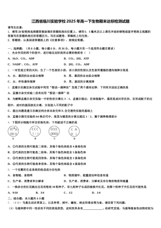 江西省临川实验学校2025年高一下生物期末达标检测试题含解析