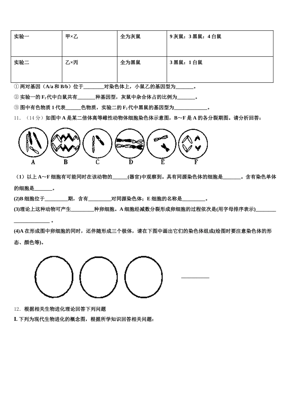 2025届江西省龙南中学生物高一下期末检测模拟试题含解析_第3页