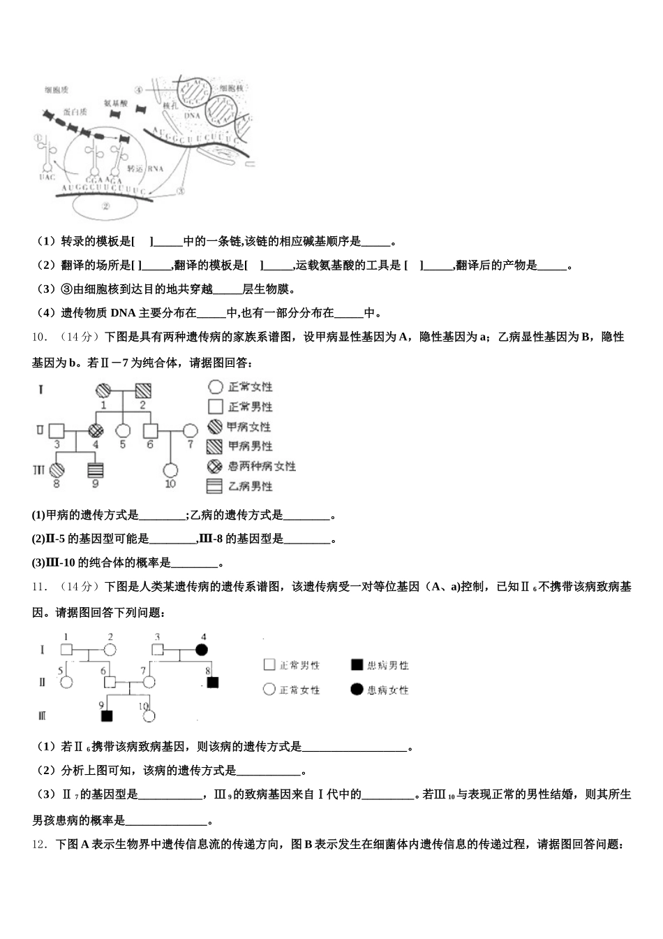 2025届江西新建二中生物高一下期末教学质量检测试题含解析_第3页
