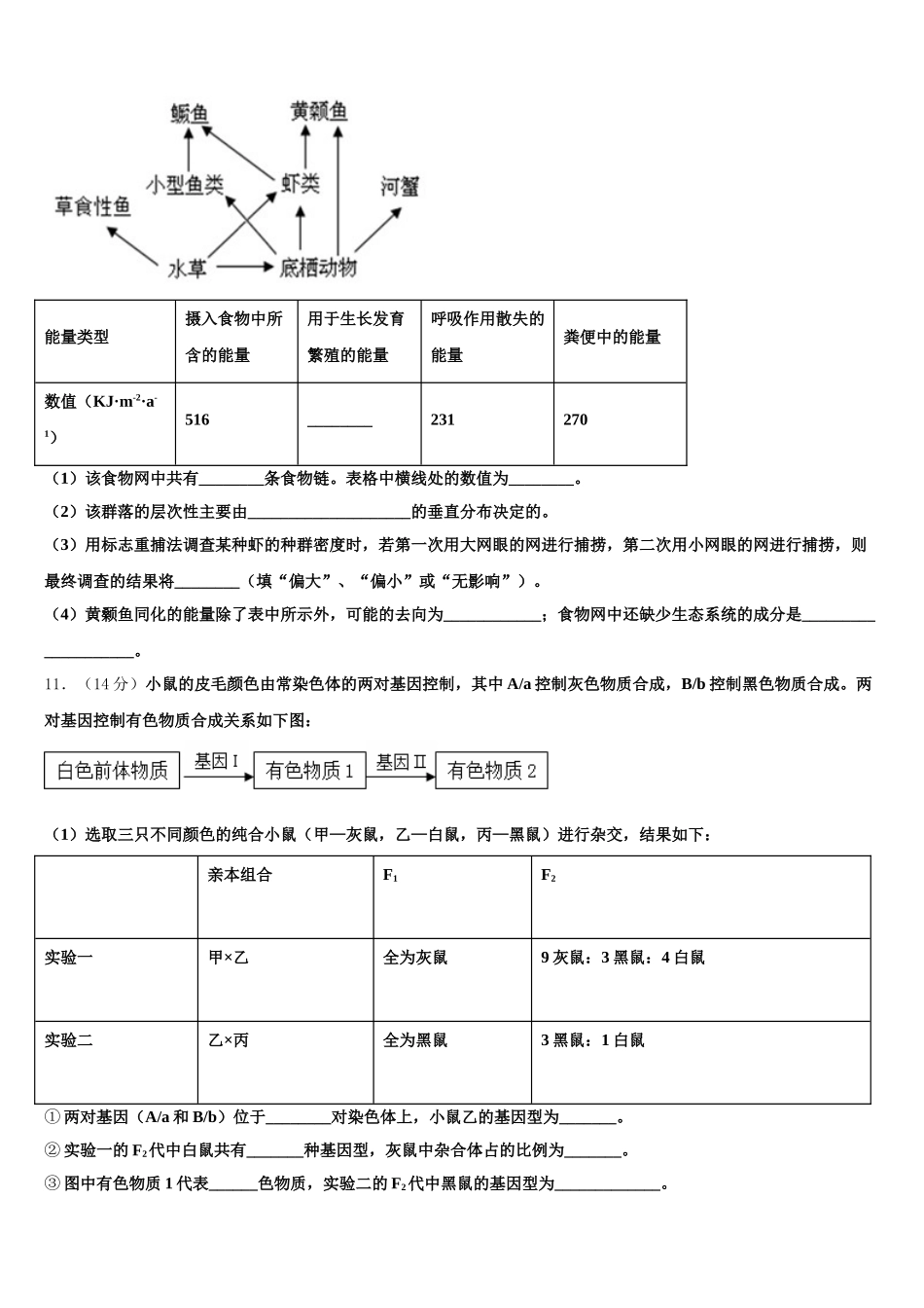 江西省临川第一中学等九校2024-2025学年高一生物第二学期期末调研试题含解析_第3页