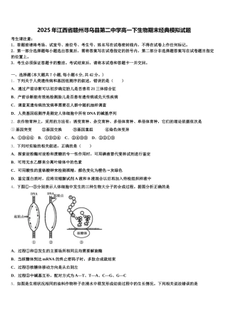2025年江西省赣州寻乌县第二中学高一下生物期末经典模拟试题含解析