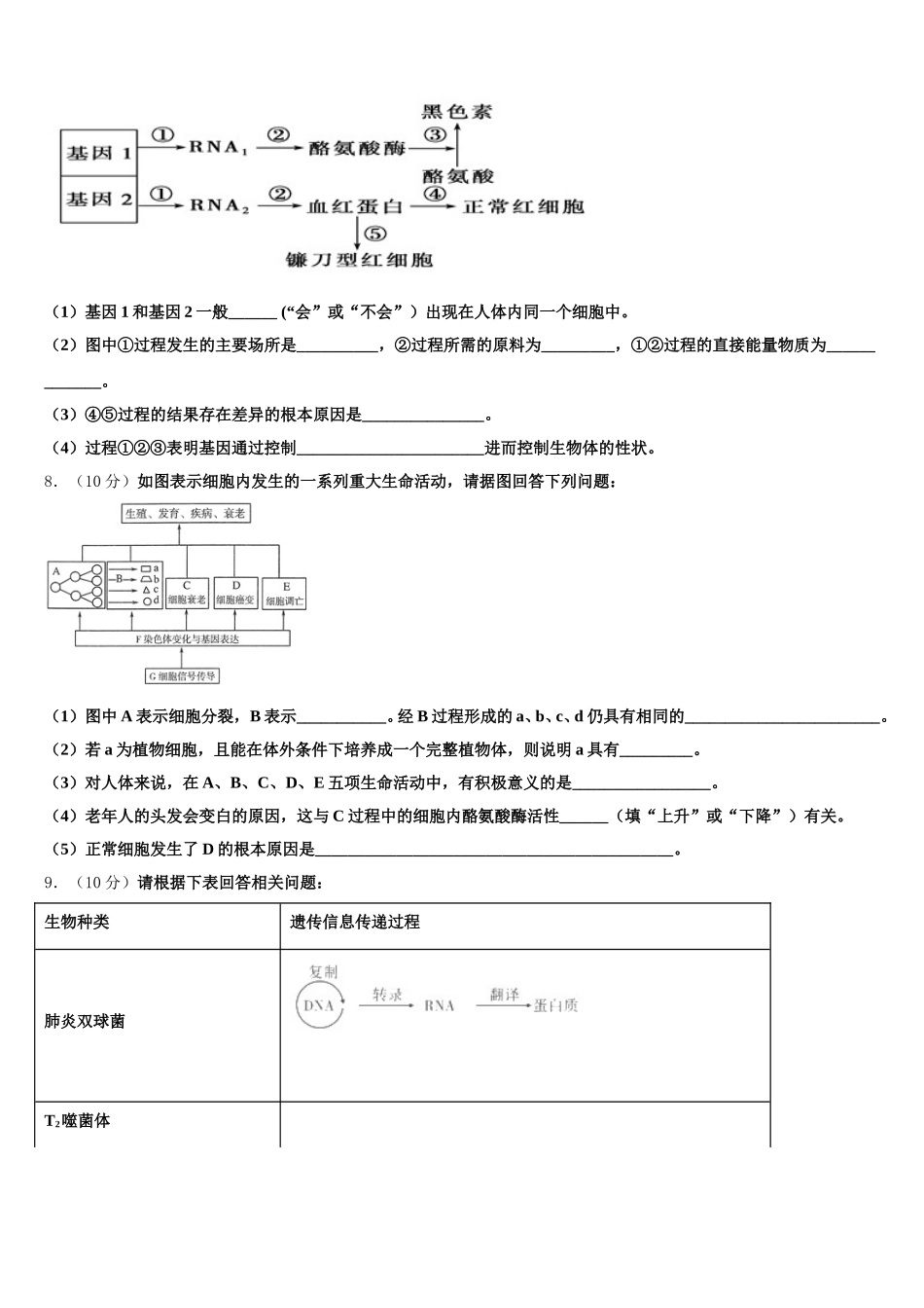 江西南昌市八一中学、洪都中学、麻丘高中等八校2025年生物高一下期末检测模拟试题含解析_第2页