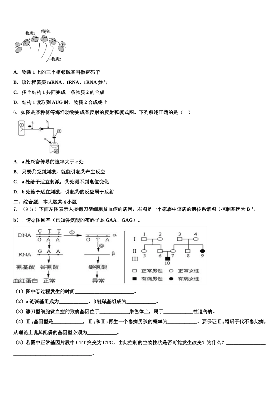 2025年江西省赣州市红旗实验中学生物高一下期末检测试题含解析_第2页