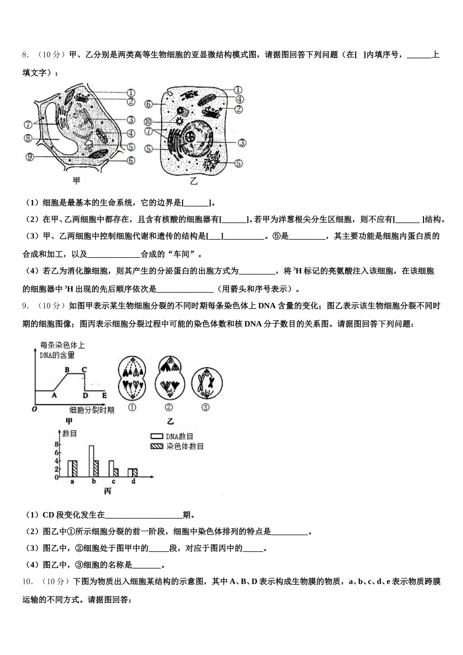 2025年江西省赣州市红旗实验中学生物高一下期末检测试题含解析_第3页