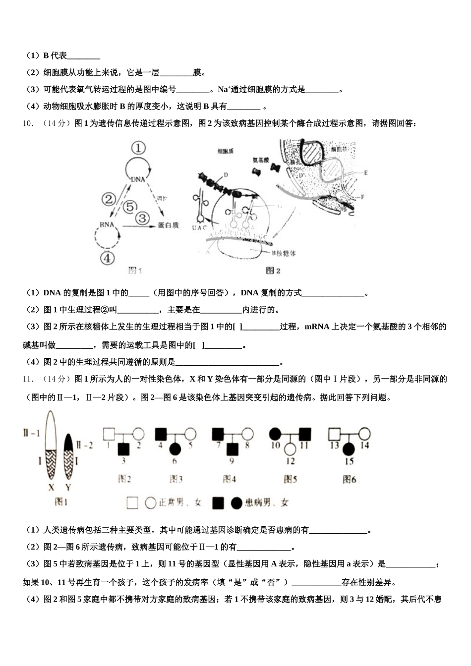 江西师范大学附属中学2025年高一生物第二学期期末监测模拟试题含解析_第3页