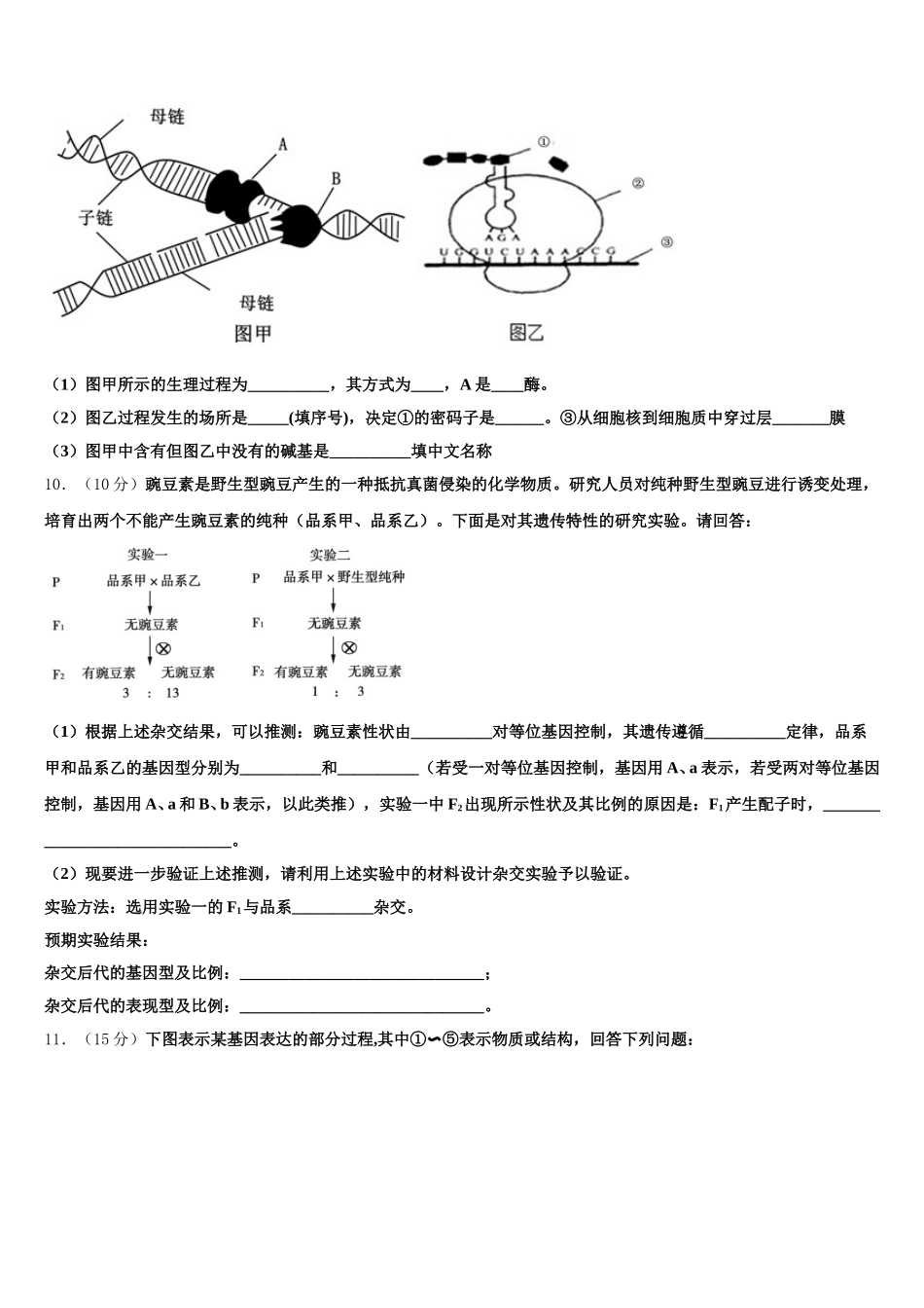江西省上饶市信州区上饶中学2025届生物高一第二学期期末联考试题含解析_第3页