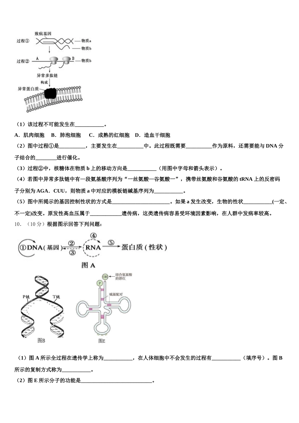 江西省师范大学附属中学2025年生物高一下期末联考试题含解析_第3页