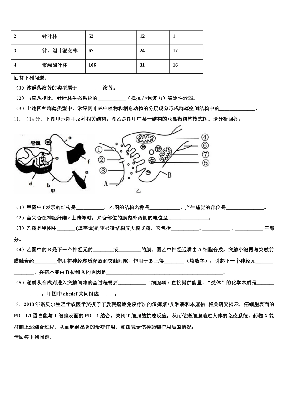 2025届江西省南昌市南昌县莲塘第一中学生物高一第二学期期末达标测试试题含解析_第3页