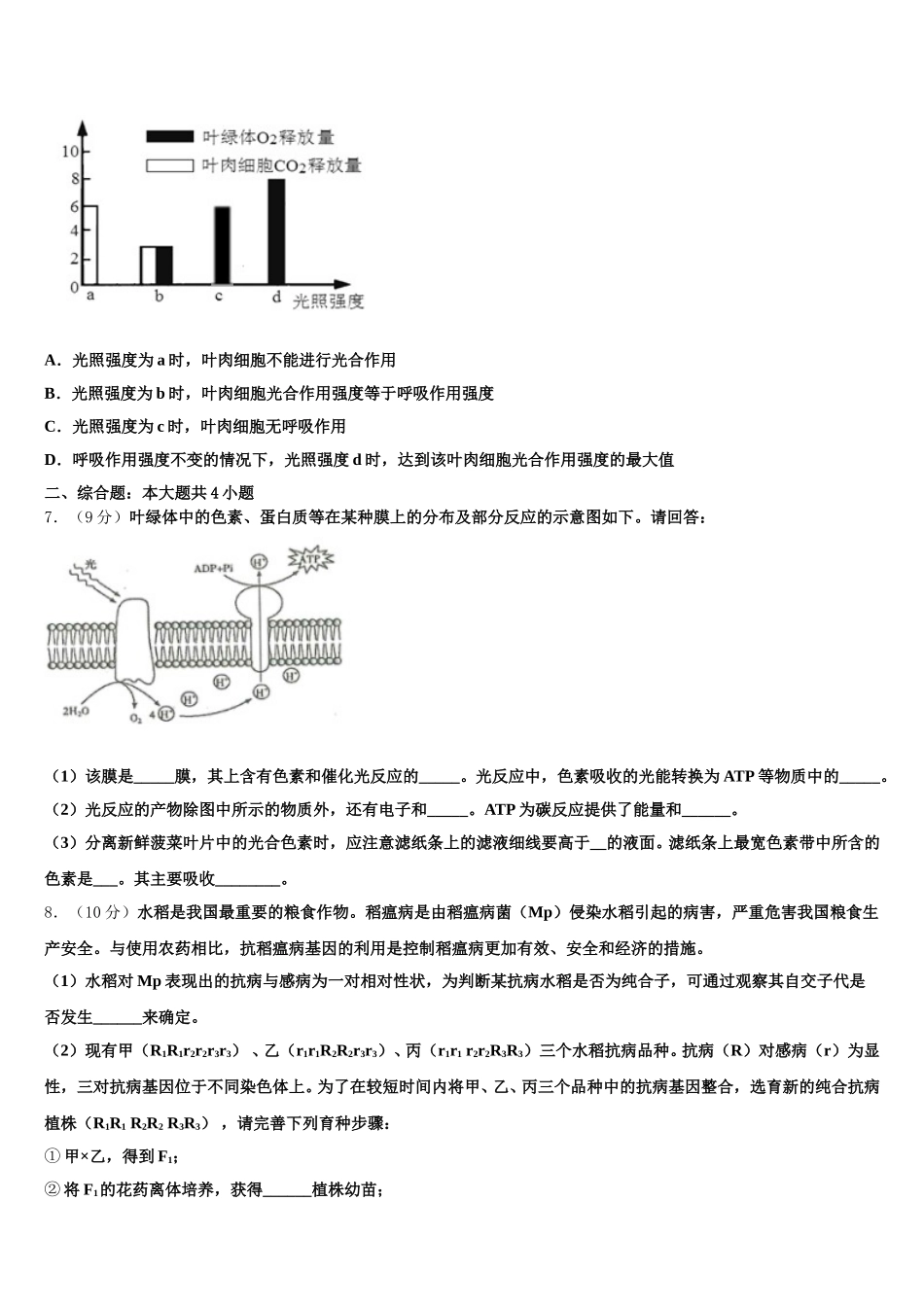 江西省南昌市南昌县莲塘一中2025届高一生物第二学期期末监测试题含解析_第2页