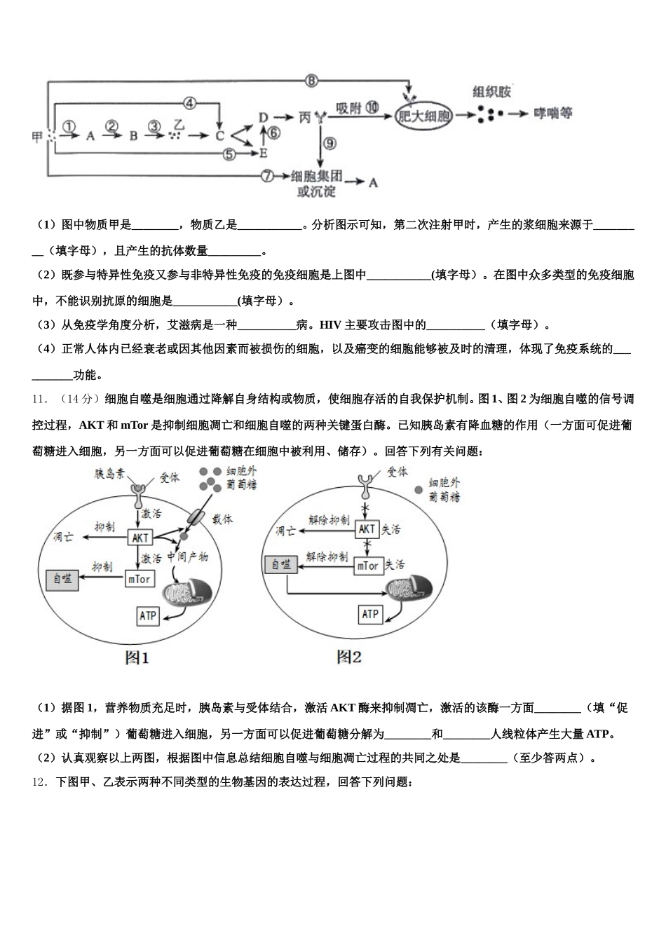 江西省南昌市莲塘镇第一中学2025年生物高一下期末监测模拟试题含解析_第3页