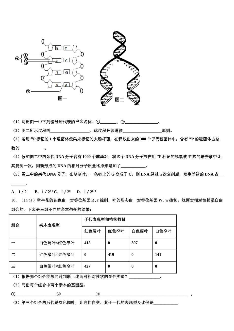 2025年江西省赣州市石城中学高一下生物期末考试试题含解析_第3页