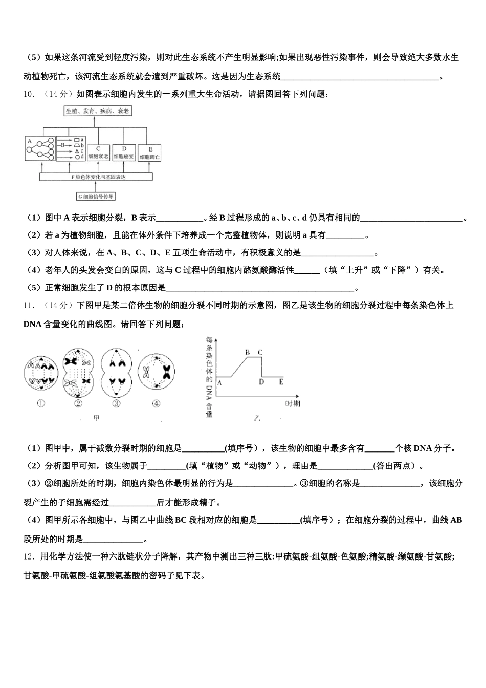 江西省上饶市横峰中学、铅山一中、余干一中2025届高一下生物期末复习检测试题含解析_第3页