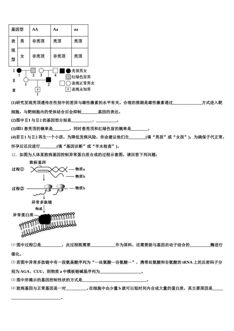 2025届江西省赣州一中生物高一下期末考试试题含解析_第3页