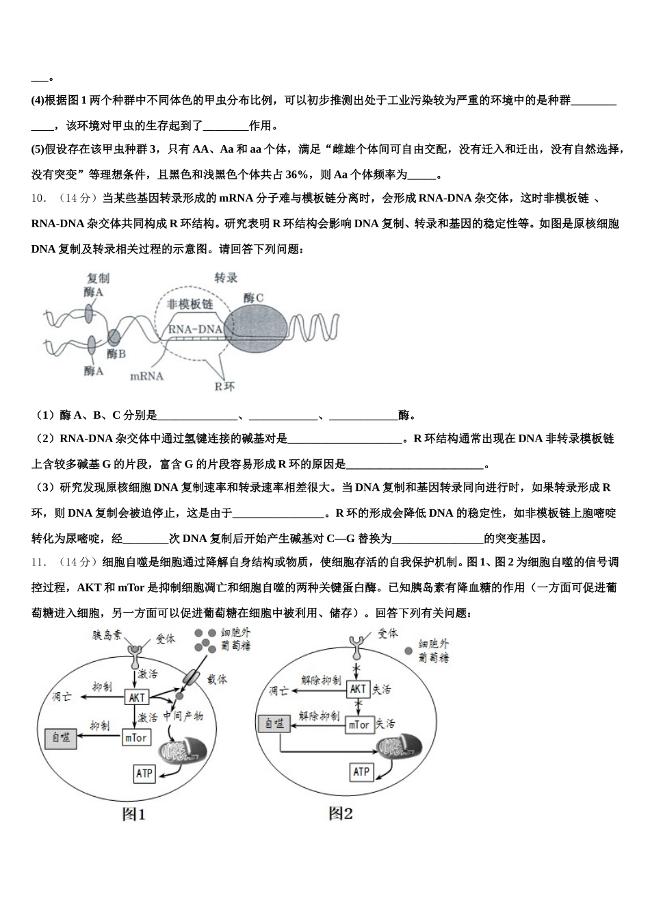 2025届江西省南昌市三校联考高一下生物期末质量跟踪监视模拟试题含解析_第3页