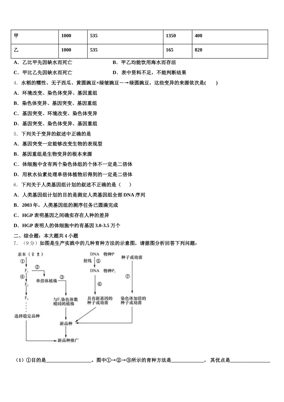 赣州市红旗实验中学2025年高一生物第二学期期末达标检测模拟试题含解析_第2页
