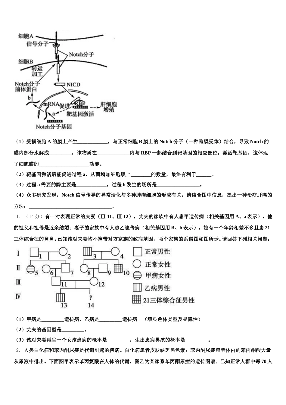 江西省新余市第四中学2025届高一生物第二学期期末联考试题含解析_第3页