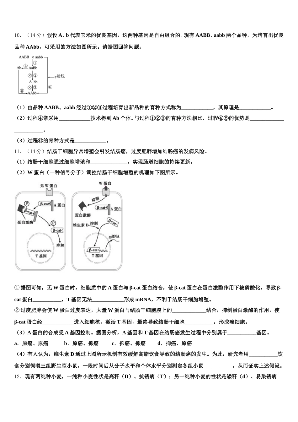 江西省南昌第二中学2025届高一生物第二学期期末复习检测试题含解析_第3页
