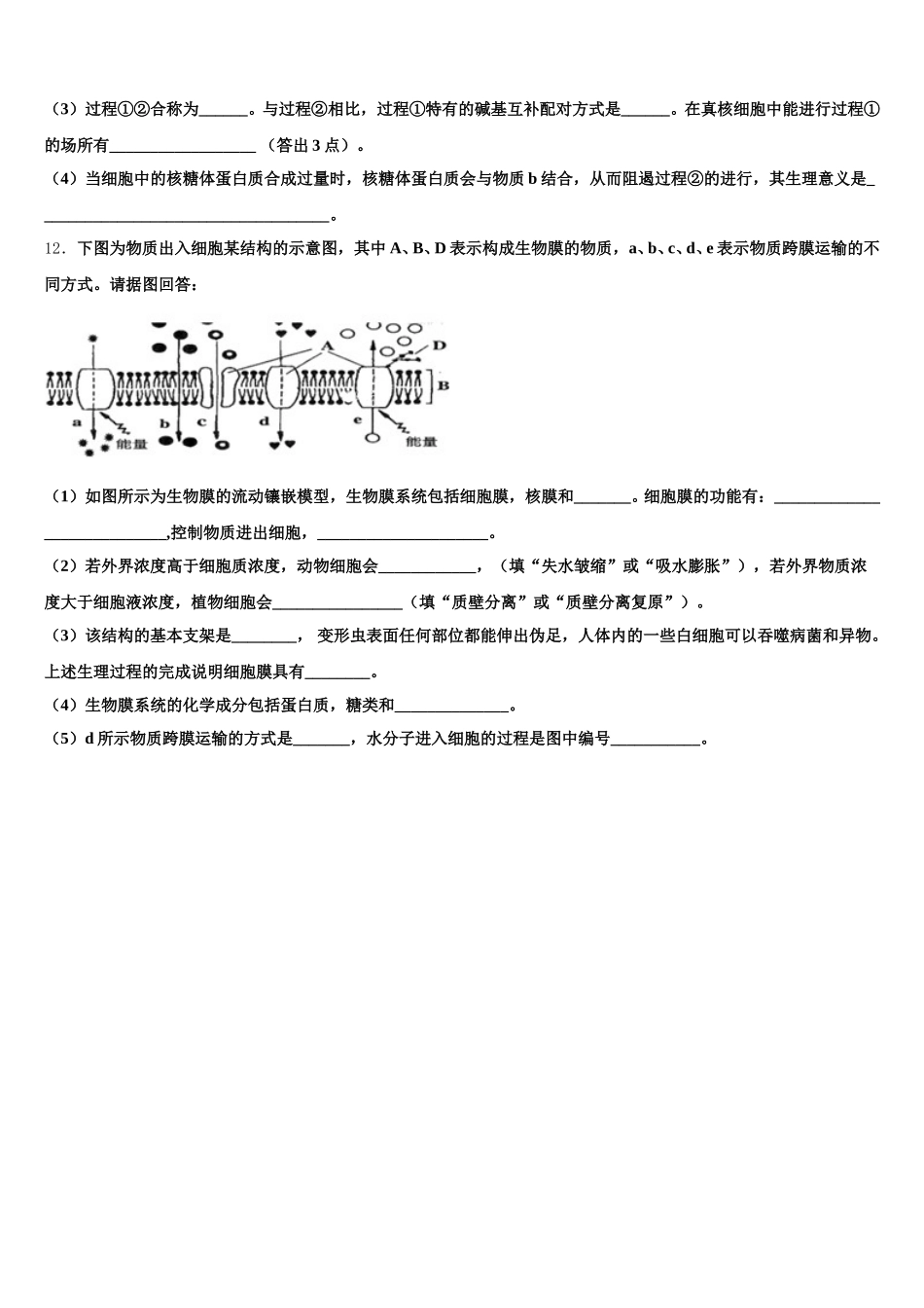 2024-2025学年江西省铅山县第一中学生物高一下期末综合测试模拟试题含解析_第3页