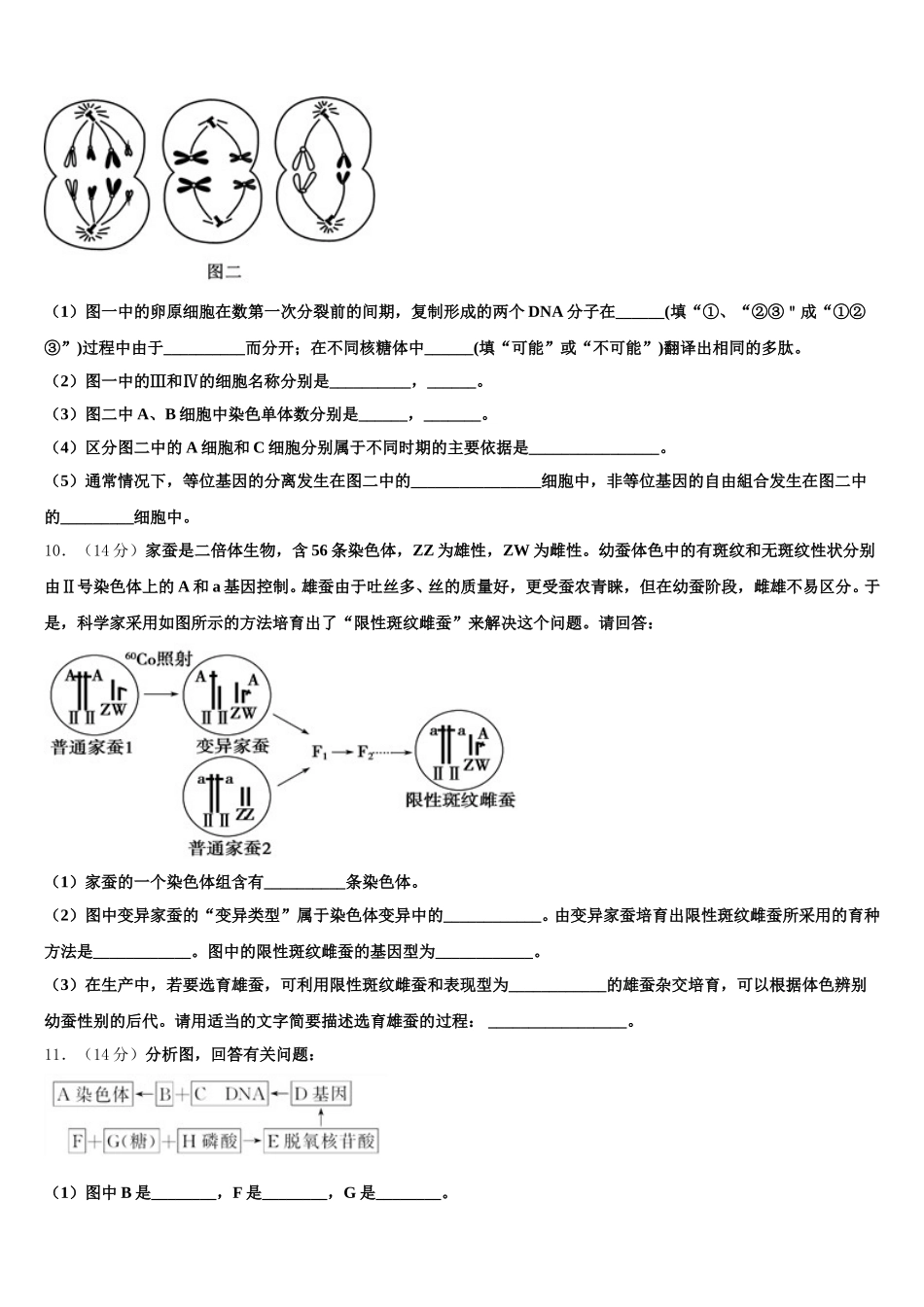 江西省赣州市南康中学2025年高一生物第二学期期末教学质量检测模拟试题含解析_第3页