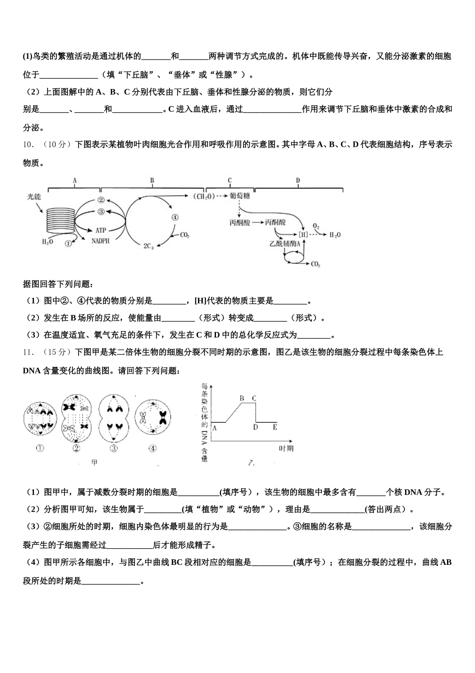 2025届江西省赣县第三中学生物高一下期末检测试题含解析_第3页