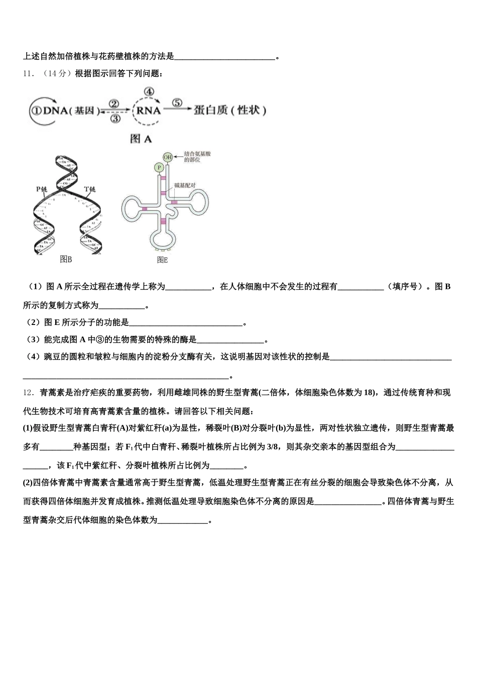 江西省南城县第二中学2025年高一下生物期末预测试题含解析_第3页