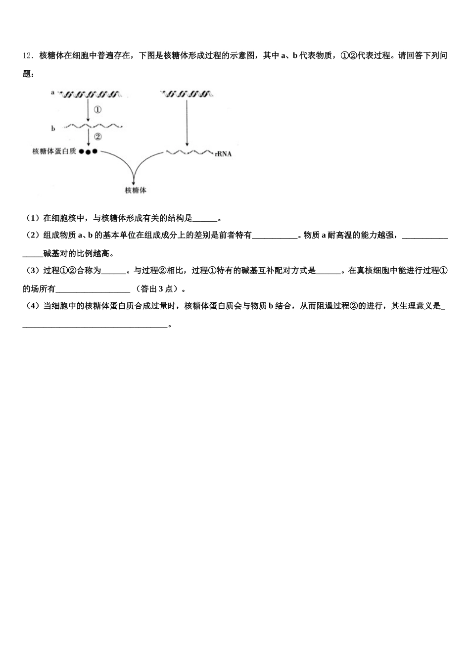 江西省名校2025年生物高一下期末经典模拟试题含解析_第3页