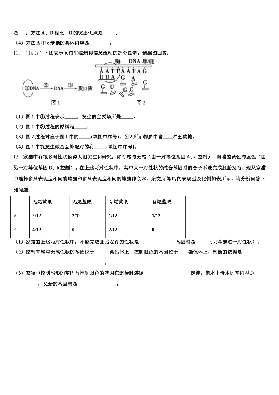 2025年江西省南康中学、于都中学高一生物第二学期期末调研模拟试题含解析_第3页