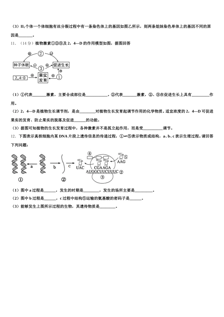 2025年江西省南昌市生物高一下期末经典试题含解析_第3页