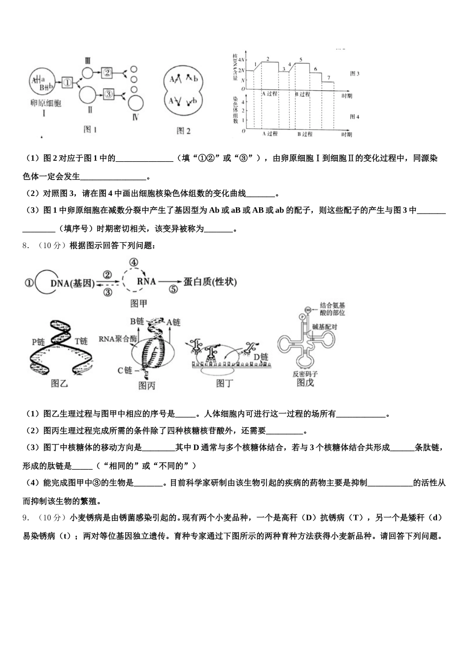 江西省赣州市赣县中学北校区2024-2025学年高一下生物期末达标检测模拟试题含解析_第2页