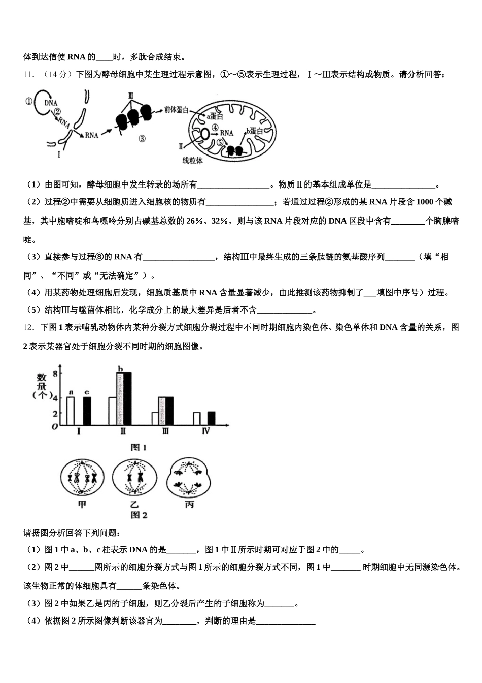 江西省临川第一中学2025年高一下生物期末联考模拟试题含解析_第3页