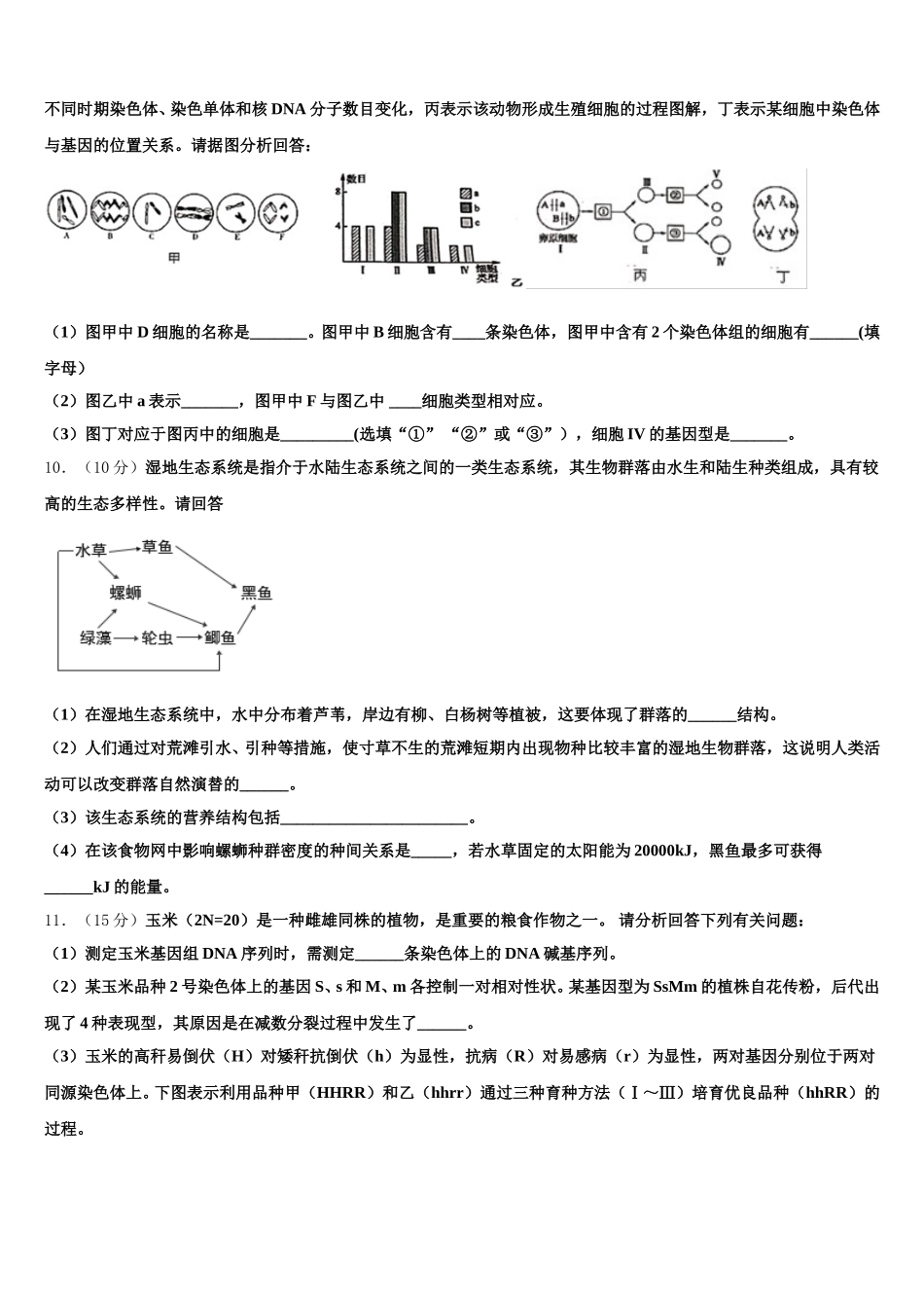 江西省吉安市峡江县峡江中学2025年高一生物第二学期期末复习检测试题含解析_第3页