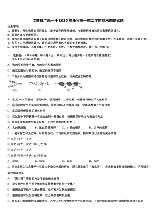 江西省广昌一中2025届生物高一第二学期期末调研试题含解析