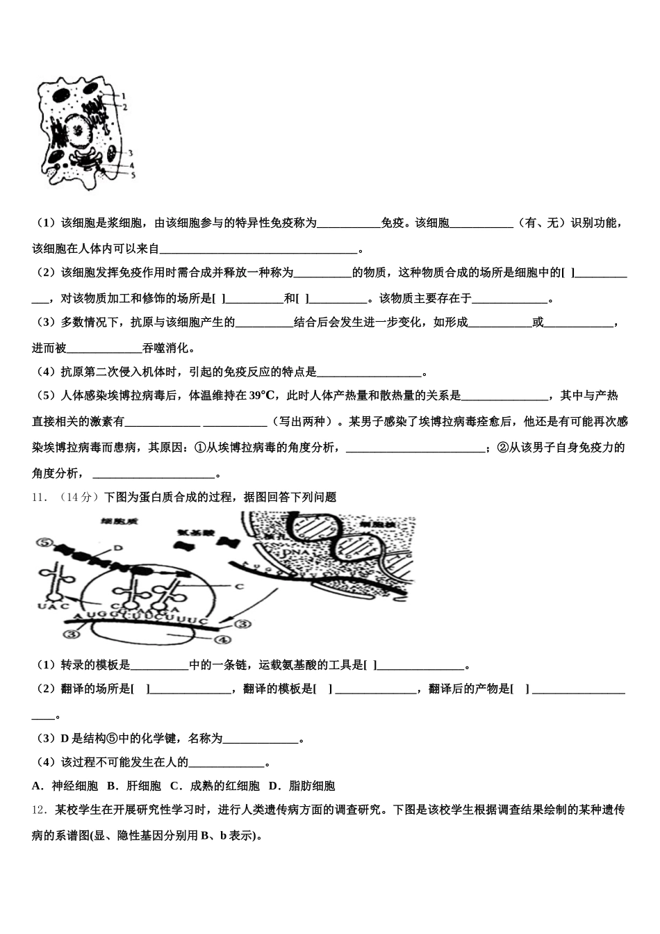 2024-2025学年辽宁省凌源市联合校高一下生物期末调研模拟试题含解析_第3页