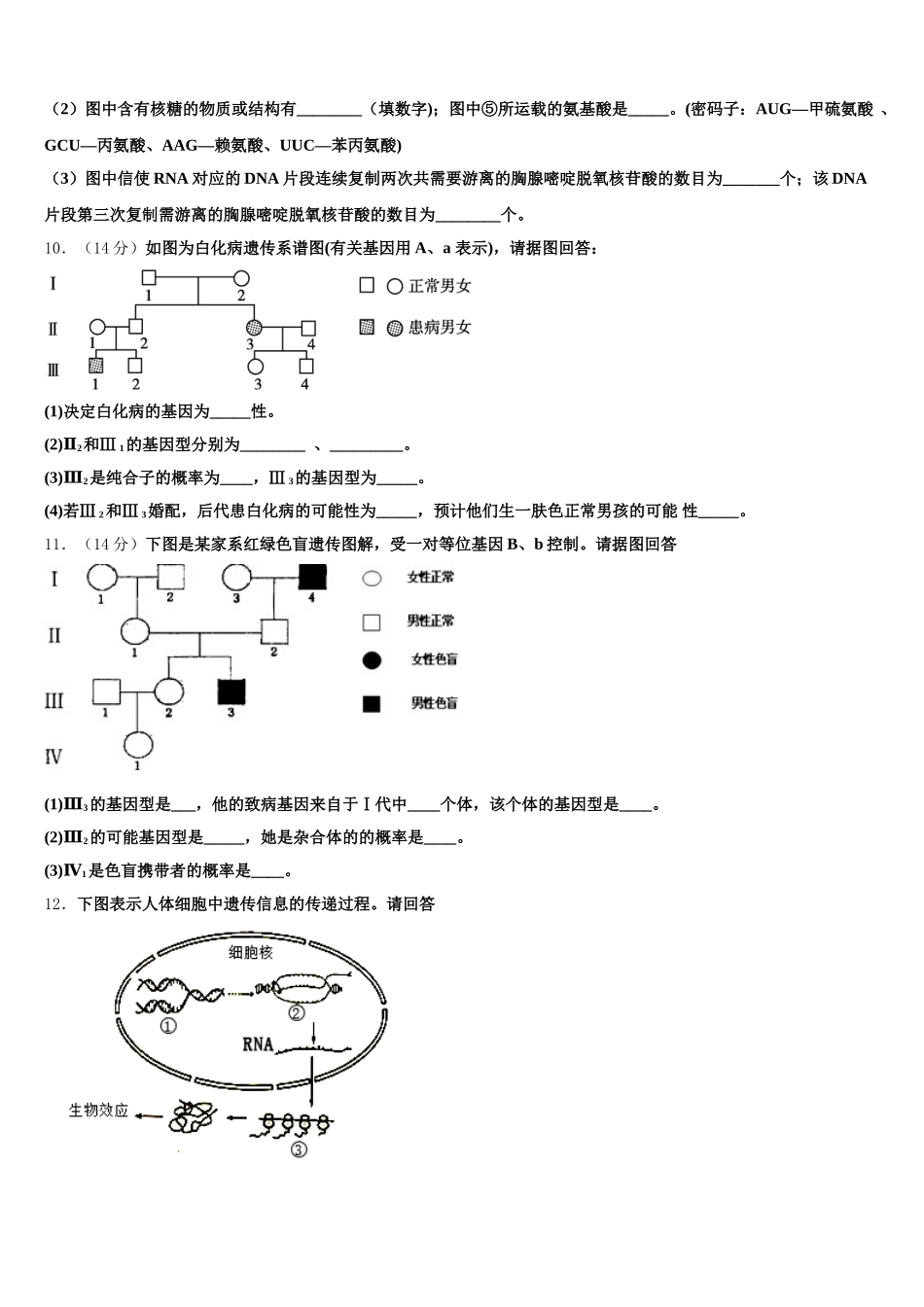 2025届辽宁省营口开发区第一高级中学高一生物第二学期期末质量检测试题含解析_第3页